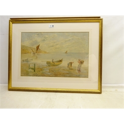  Kate E Booth (British fl.1850-1899): 'At Low Tide', watercolour signed and titled 34cm x 52cm  