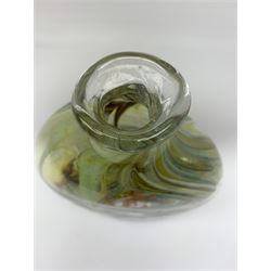 Sam Herman (Mexican b. 1936): art glass vase of slightly irregular ovoid form, signed and dated 1969, H23cm 