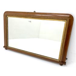 Victorian inlaid walnut framed Tunbridge Ware overmantle mirror 