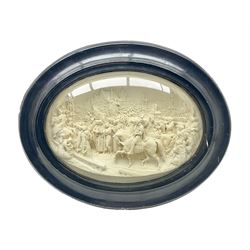 Justin Mathieu; oval high relief plaque 