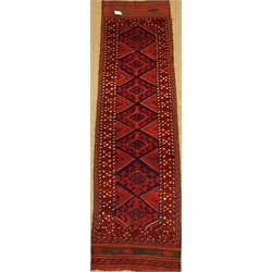  Meshwani red and blue ground runner rug, 240cm x 65cm  