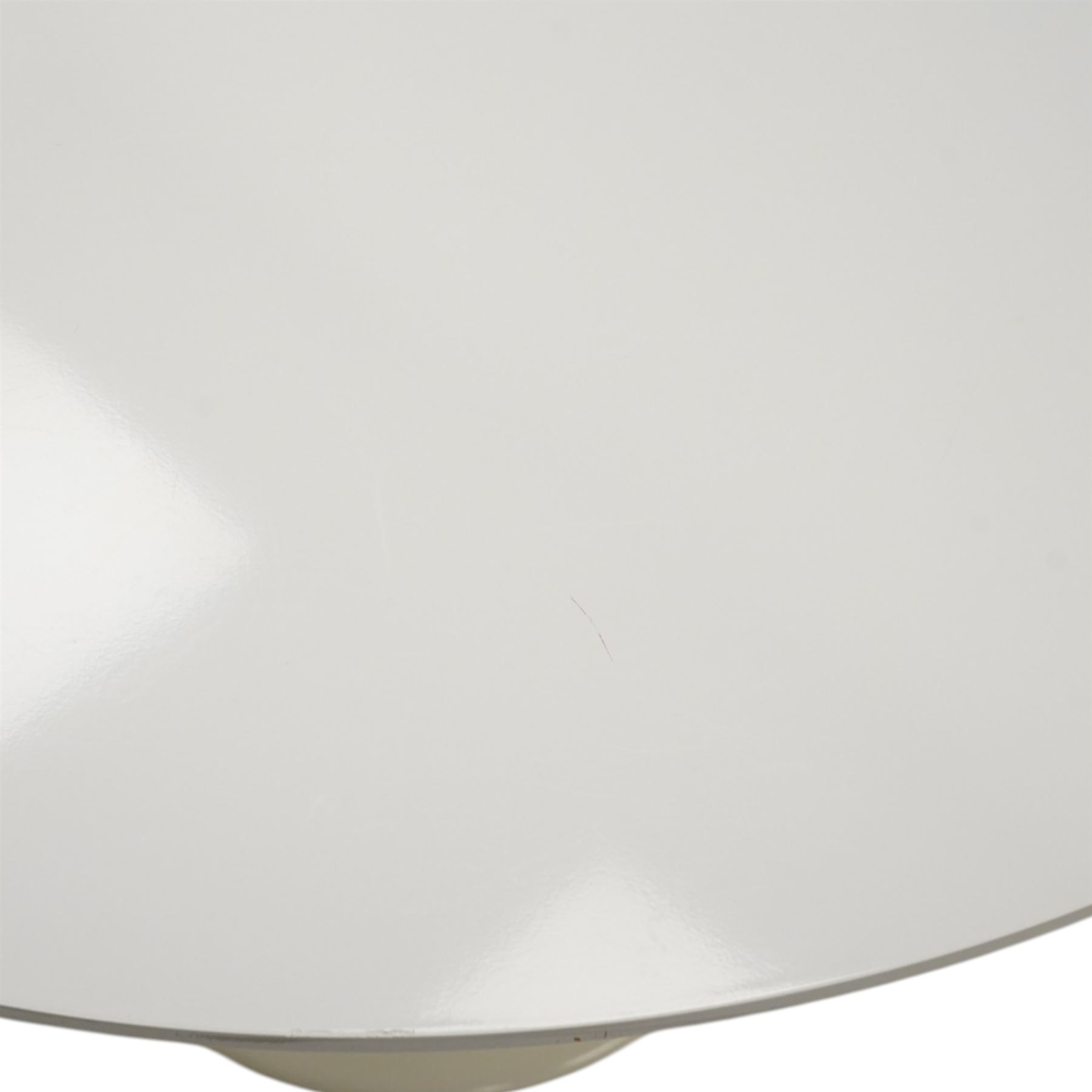 Eero Saarinen (1910-1961) for Knoll - 'Saarinen' tulip dining table, gloss white finished top, raised on a tulip shaped aluminium base with a Rilsan-coating