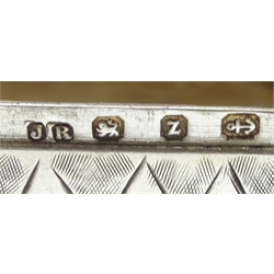 Victorian silver snuff box, bright cut decoration by John Rose, Birmingham 1899 and a vesta case by Stokes & Ireland Ltd, Birmingham 1893, approx 2.5oz