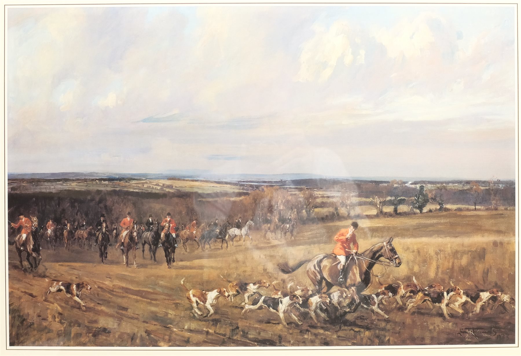 After Lionel Edwards (British 1878-1966): 'Going to a Holloa', limited edition print No.140/600 pub. Chelsea Green with blindstamp, and another hunting print, max 44cm x 63cm
