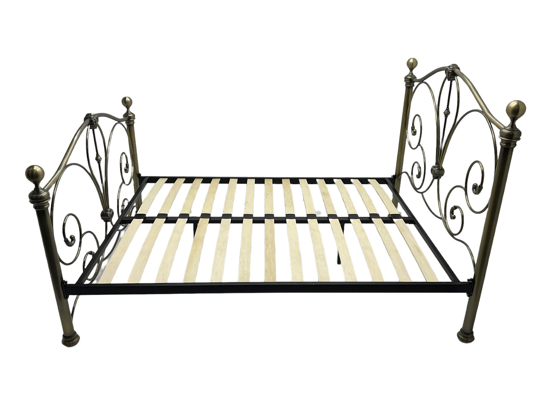 Bronze finish metal 4’ 6” double bedstead