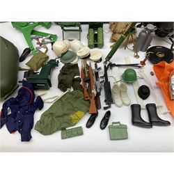 Action Man - one figure, boxed Assault Craft, dismantelled  Capture Copter, two bags of equipment and accessories etc
