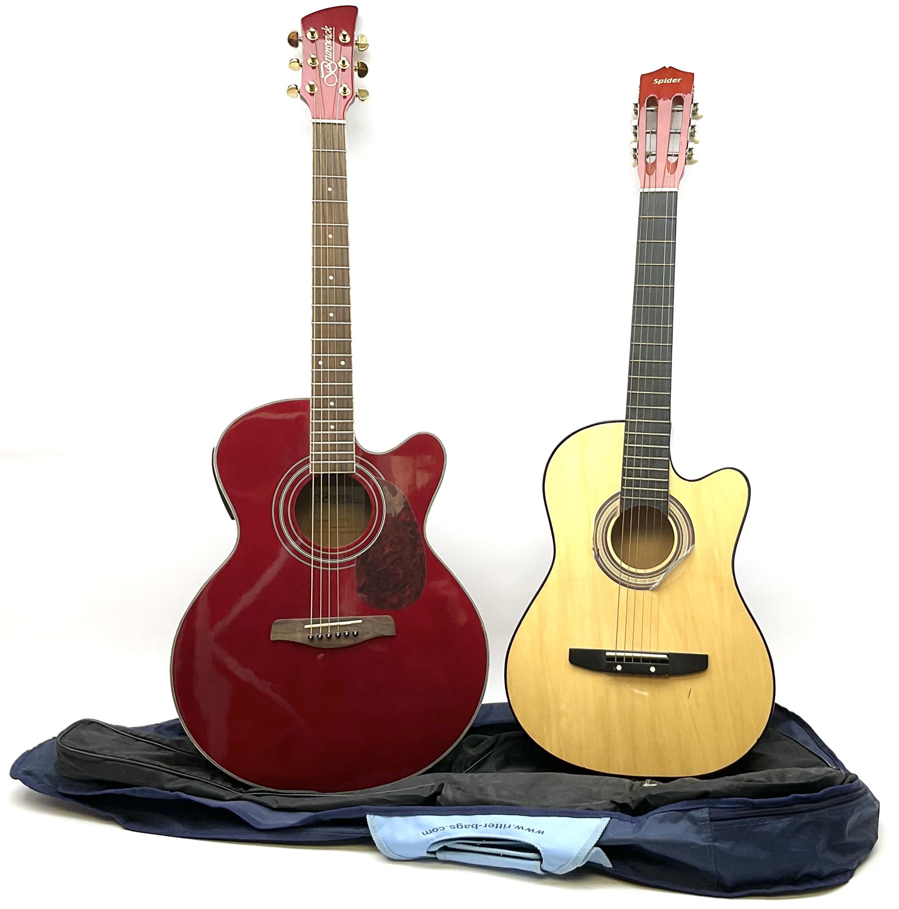 Brunswick electroacoustic cutaway guitar with dark red gloss finish