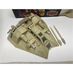 Star Wars - vintage vehicles comprising Rebel Armoured Snowspeeder and Tri-pod Laser Cannon; both boxed; Rebel Transport with 3 3/4