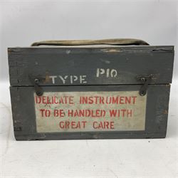  WWII period Type P10 aircraft compass, 16.5cm diameter brass rim marked “Type P10” and “No 1130B”, spring mounted onto brass base with Air Ministry plate marked “Crown A.M. No 6A.1671”; in original grey painted wooden box