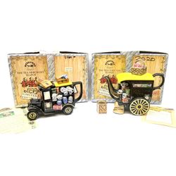 Ringtons novelty teapots, comprising the Ringtons Delivery Van teapot, and the Tea Merchant teapot, both with boxes and certificates of ownership.