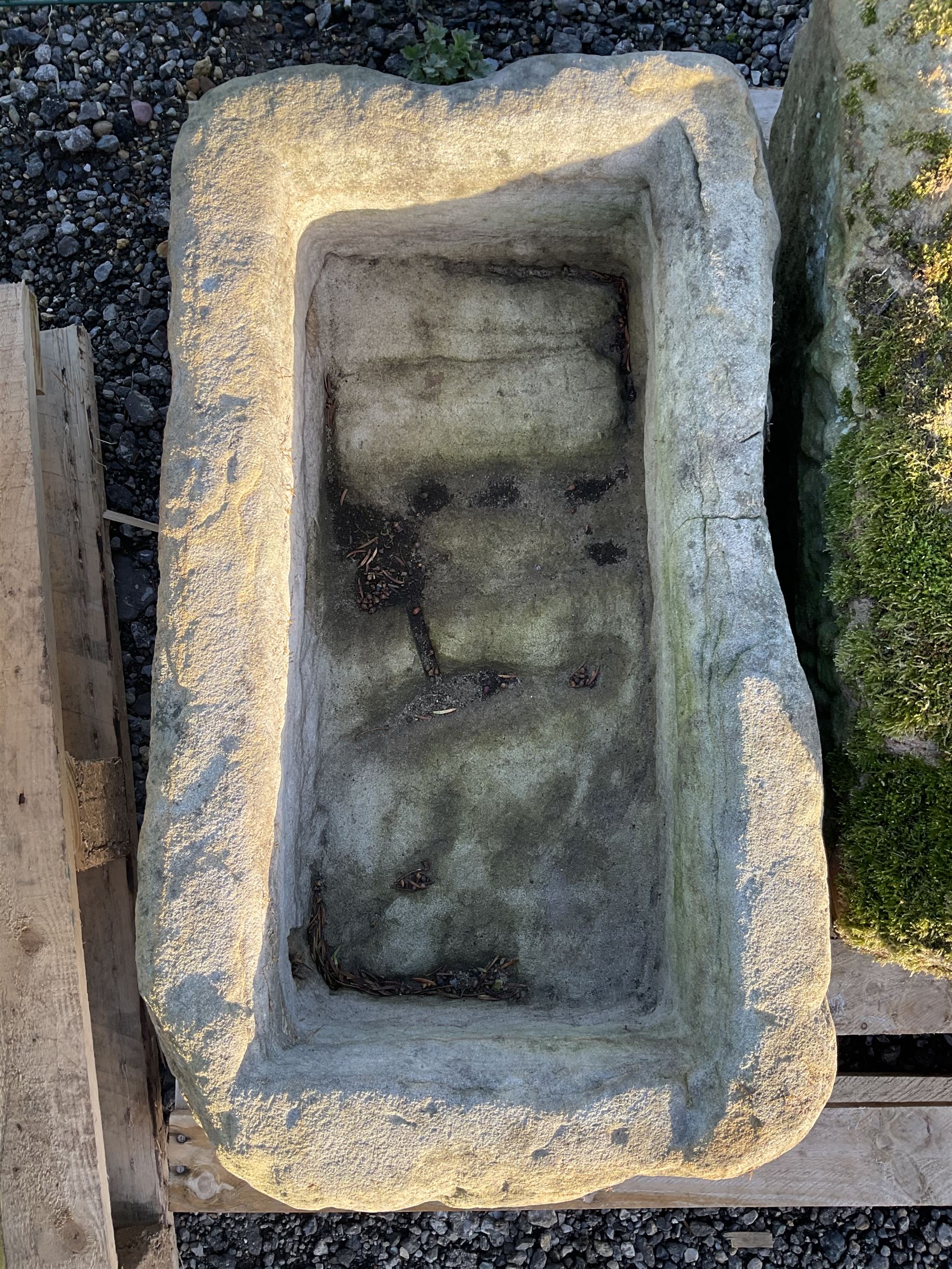 Small 19th century rectangular stone trough - THIS LOT IS TO BE COLLECTED BY APPOINTMENT FROM DUGGLEBY STORAGE, GREAT HILL, EASTFIELD, SCARBOROUGH, YO11 3TX
