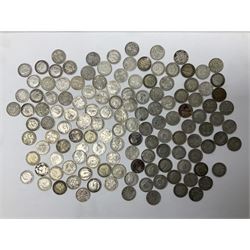 German East Africa 1906 one rupie, Queen Victoria 1889 and 1900 halfcrowns, various pre-1947 Great British silver threepence pieces etc