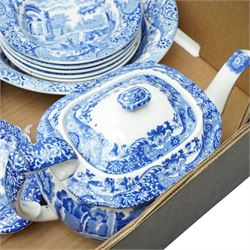 Quantity of Spode's Italian pattern table ware including fruit set, teapot, milk jug, sugar bowl and other items
