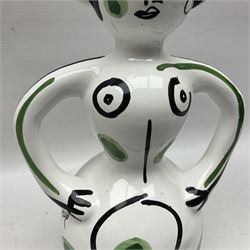 Cesar Manrique (Spanish 1919-1992): 'Naked Woman' pottery vase, H27.5cm