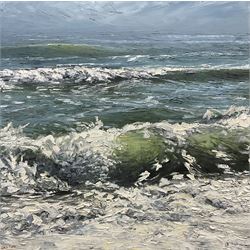 Chris Geall (British 1965-): Seascape, oil on canvas signed 50cm x 50cm