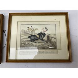 Edmund Dulac's Picture book for the French Red Cross, together with four framed and glazed hand coloured equestrian prints, in one box