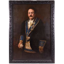 English School (20th Century): Portrait of a Mason of a London Lodge, oil on canvas unsigned 92cm x 64cm