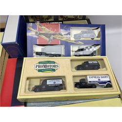 Large collection of die-cast sets including Qantas The Spirit of Austalia, North Yorkshire Moors Railway, Exclusive First Editions Volume 1 and other sets in two boxes (35)