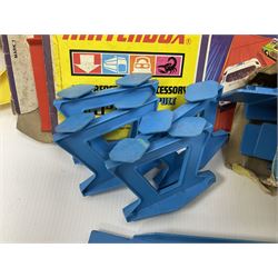 Matchbox Superfast track and accessories, both loose and boxed, to include SF-2 Loop Set, TA-4 Pacemaker Handbooster, TA-6 Catapult Pass, etc 