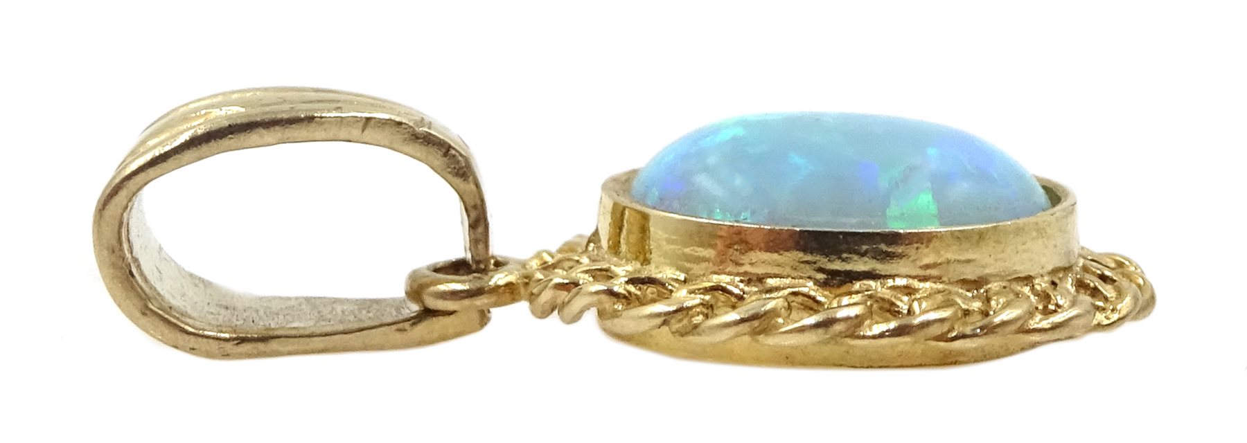 9ct gold opal pendant, hallmarked