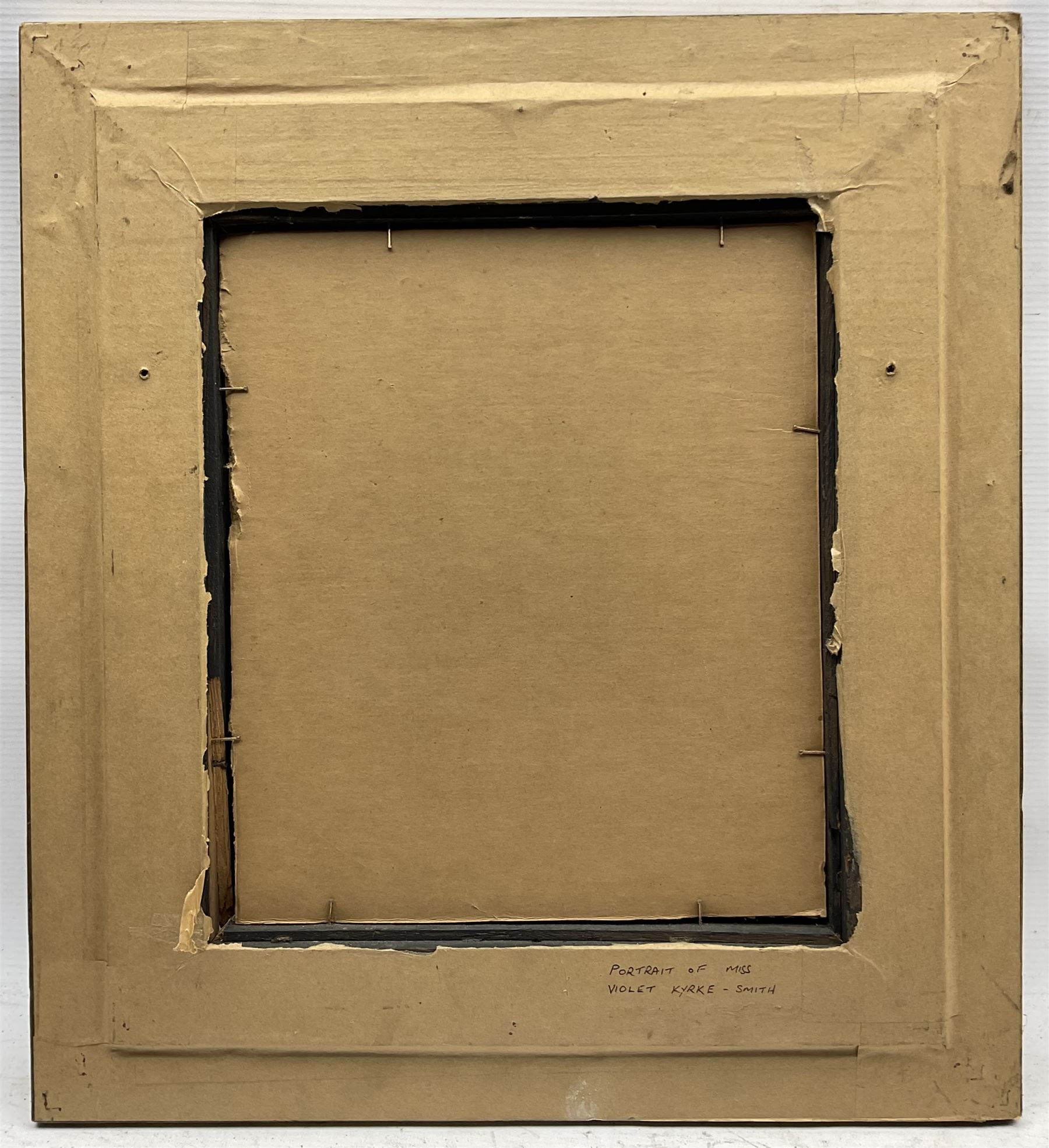 Allan Douglas Davidson (British 1873-1932): 'Portrait of Miss Violet Kyrke-Smith', oil on board signed and dated 1927, titled verso 29cm x 25cm 