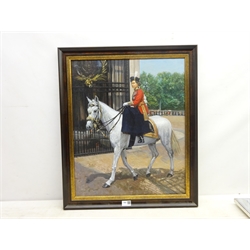  Brian Priest (British Contemporary): 'HM Queen Elizabeth Trooping of the Colour', oil on canvas unsigned 57cm x 47cm  