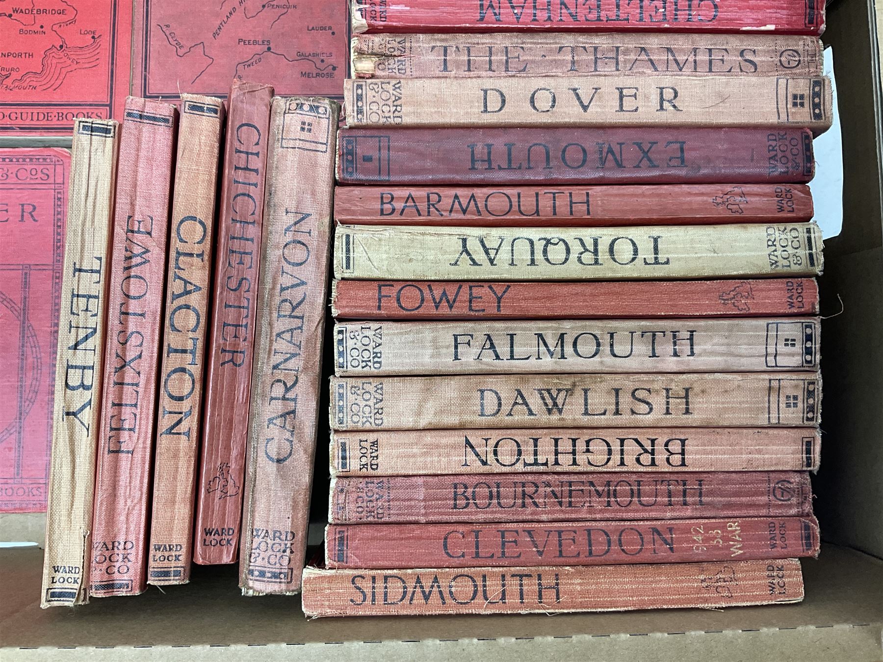 Large collection of Ward Lock & Co's illustrated guidebooks, late victorian to mid 20th century together with a number of 'the little guides' etc, two boxes