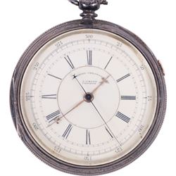 Victorian silver improved chronograph open faced pocket watch by J.Cryer, together with a continental silver pocket watch, stamped 935