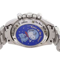 Omega Speedmaster Professional “Eyes on the Stars” Silver Snoopy Award stainless steel limited edition manual wind wristwatch, Ref. 3578.51.00, Cal. 1861, serial No. 77118140, on original stainless steel bracelet, with fold-over clasp, boxed with papers, warranty card dated 2003 and additional bracelet link