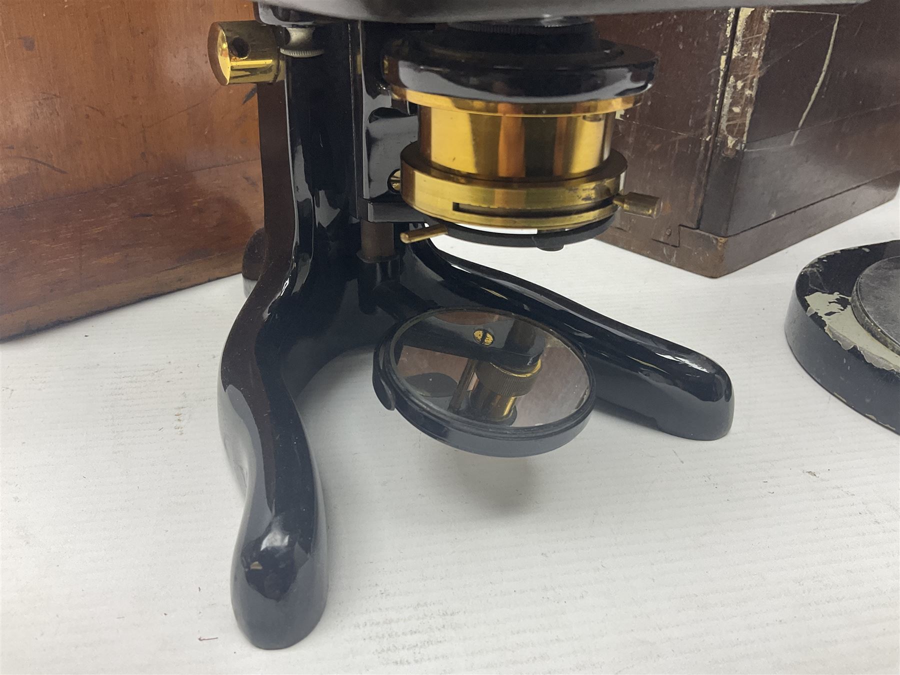 Three W. Watson & Sons microscopes, comprising Barnet binocular no 125253, Kima no 123196 and Service no 44858, all boxed 