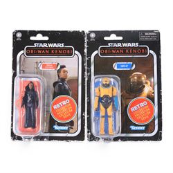 Twelve Hasbro Kenner Star Wars Obi-Wan Kenobi TV series figures, including Retro Collection examples, comprising NED-B, Reva, Grand Inquisitor x4, Fifth Brother x2, Obi-Wan Kenobi (Wandering Jedi) x2 and Darth Vader (The Dark Times) x2, all carded