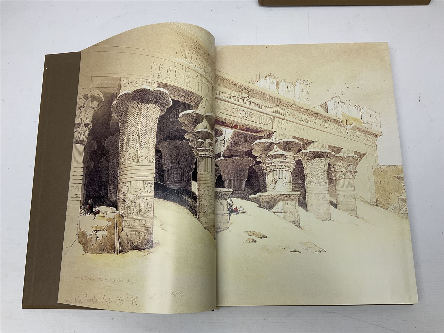 Three volumes on David Roberts in a single slip case, comprising The Life, Works and Travels of David Roberts, The Holy Land and Egypt & Nubia