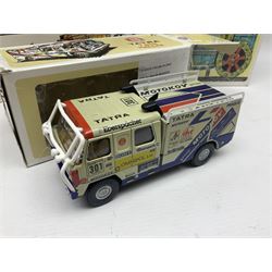 Kovap - eleven tinplate models to include Tractor and Trailer, Road Roller 1927, Moving Moneybox 1924, Hawkeye type B 1924, Boy on a Tricycle; all in original boxes 