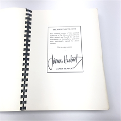  Herbert James: The Ghosts of Sleath. Limited unedited pre-publication typescript No.17/500, signed by Herbert. Folio. Special publisher's soft ring binding. Published by HarperCollins 1994  