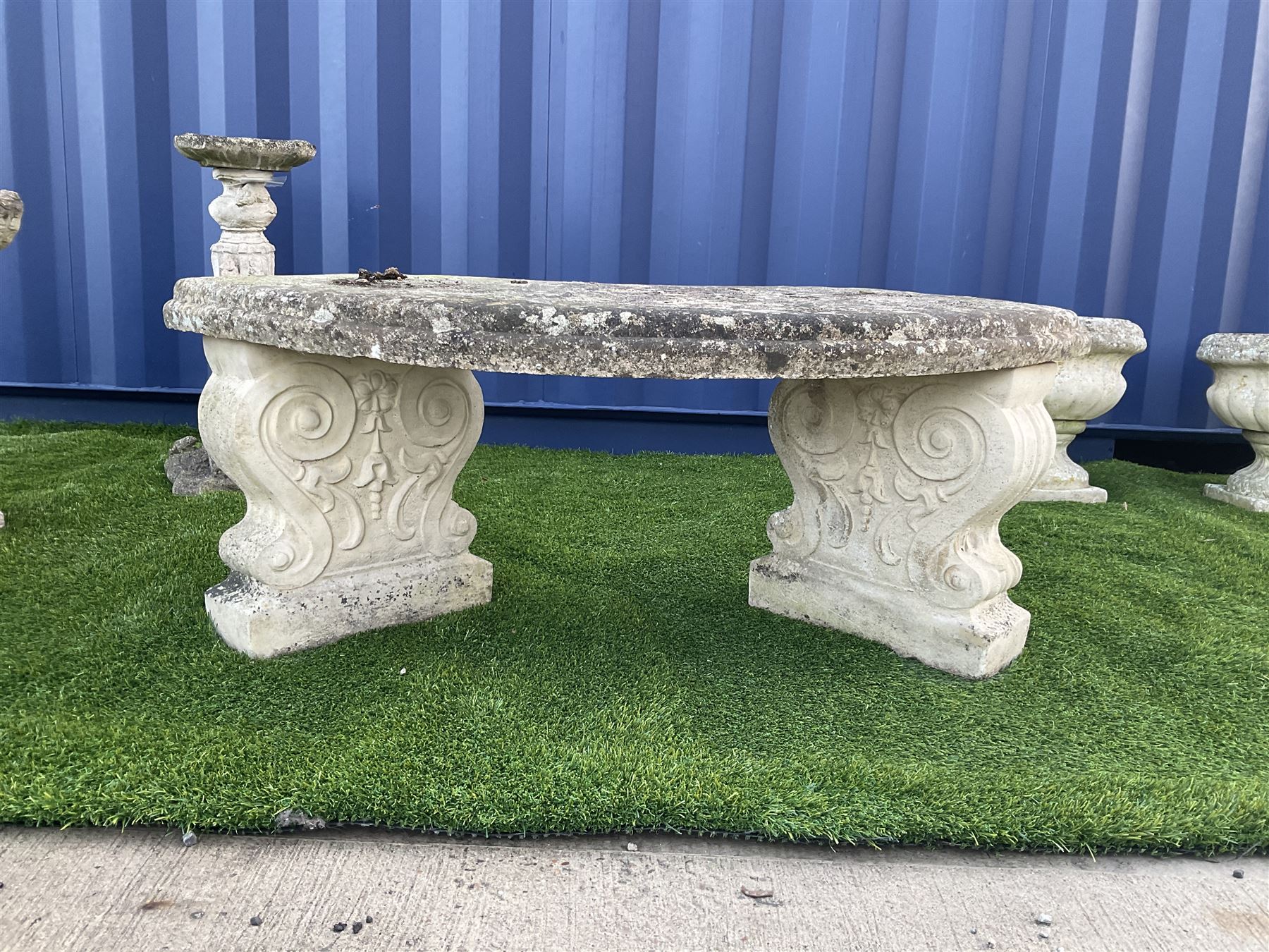 Composite stone curved garden seat - THIS LOT IS TO BE COLLECTED BY APPOINTMENT FROM DUGGLEBY STORAGE, GREAT HILL, EASTFIELD, SCARBOROUGH, YO11 3TX
