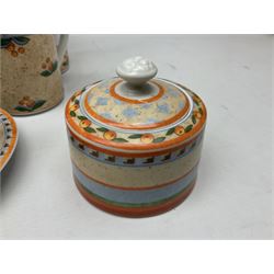 Villeroy & Boch Gallo design Switch 4 Naranja & Nazare pattern tea and dinner wares, to include seven dinner plates, twin handled lidded tureen, five mugs, four saucers, jug, lidded sucrier, large bowl,  seven ramekins, various side plates, two bowls etc