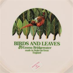 Pair of Emma Bridgewater plates, Birds and Leaves pattern and Fox and Leaves pattern, D22cm