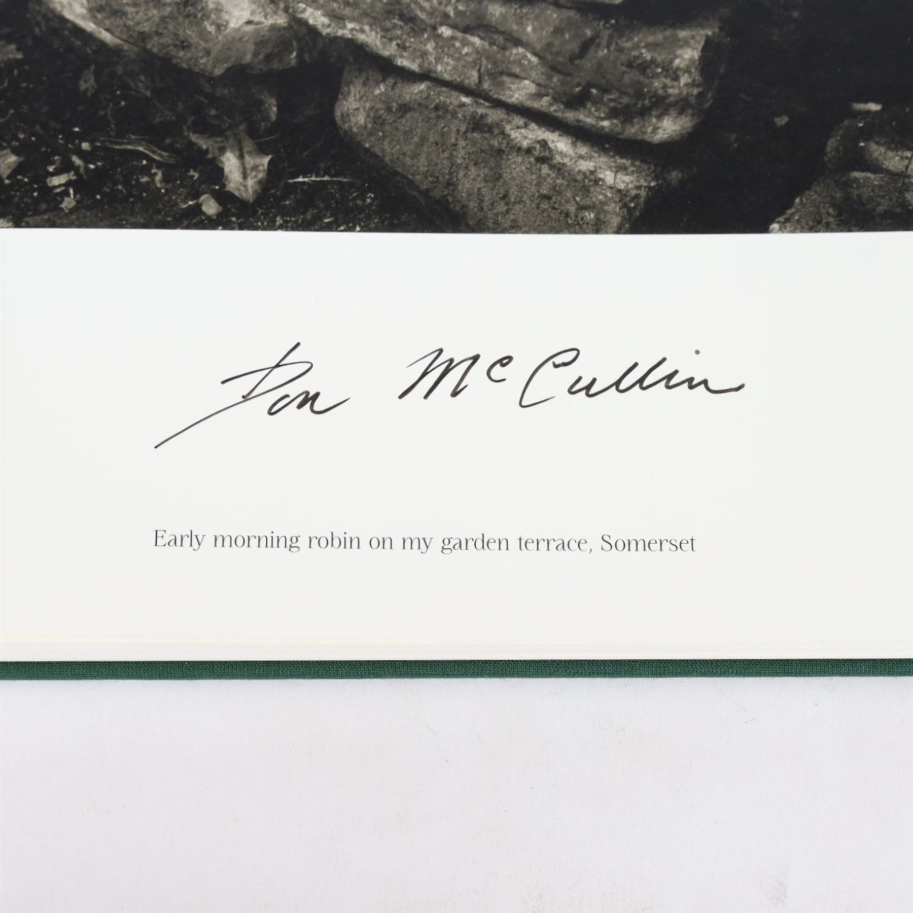 McCullin, Don: 'The Stillness of Life' signed first edition hardback, pub. Gost, London 2025, with a signed black and white photograph taken by David Bailey, photograph frame H29cm