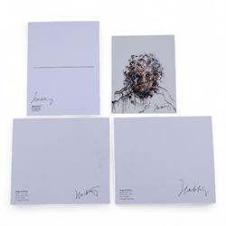 Four signed Maggi Hambling books, comprising George Always, War Requiem & Aftermath, Henrietta Moraes Drawings by Maggi Hambling and An Eye Through a Decade, together with nine signed Maggi Hambling postcards