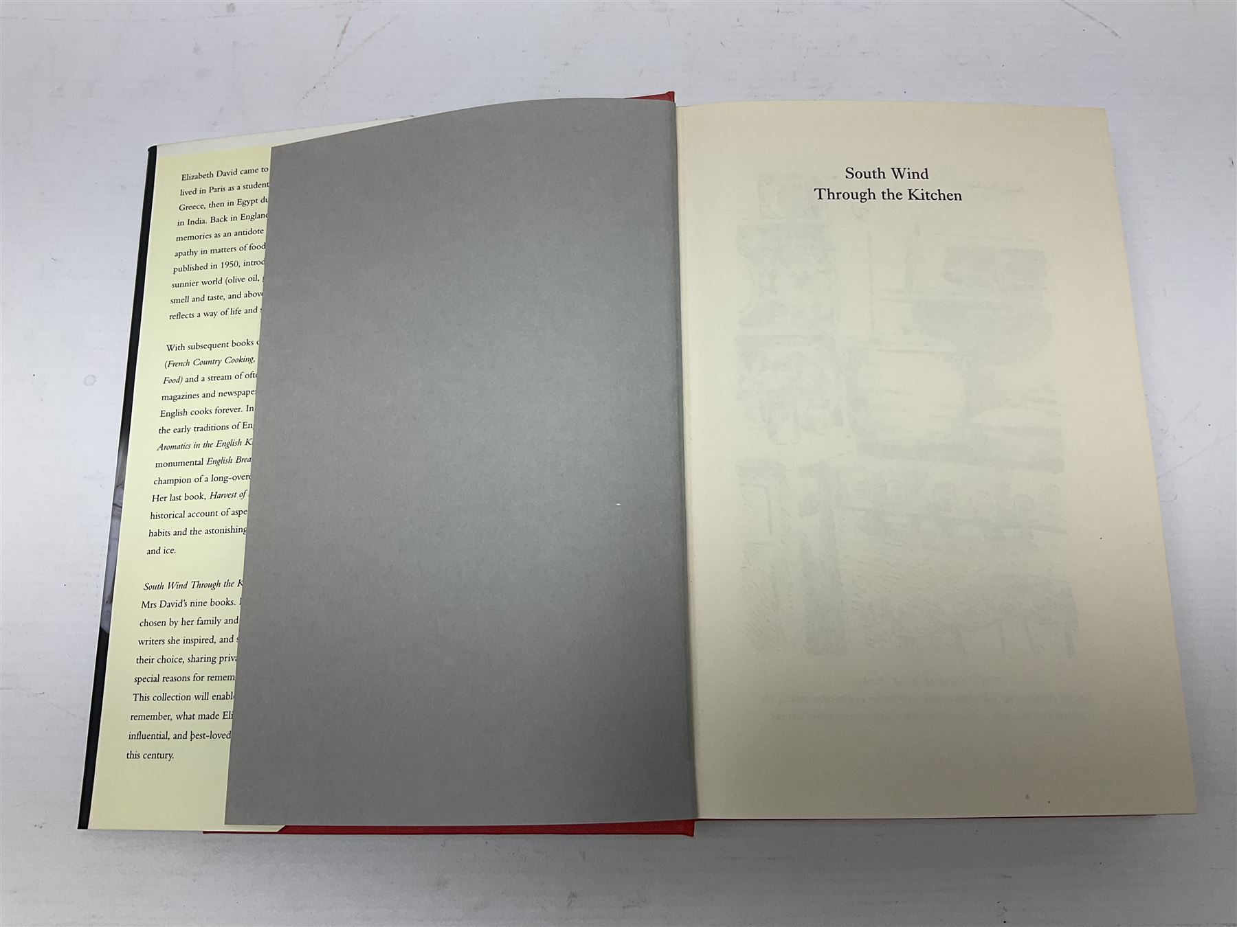 Three books of cookery interest by Elizabeth David comprising 'Italian Food', 'English Bread and Yeast Cookery' and 'South Wind Through the Kitchen'