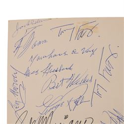 1965 Anglo-American Sporting Club 'A Boxing-Dinner Evening in Honor of Rocky Marciano Esq.' signed menu, with various boxing signatures including Rocky Marciano, Len Harvey, Tommy Farr, Joe Erskine and Charlie Chester