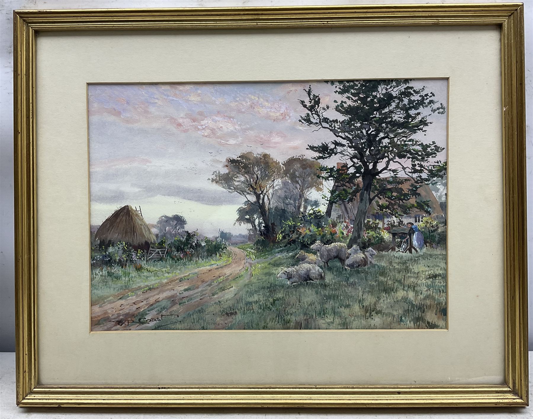 W R Coast (British 20th Century): Countryside Cottage Scenes, pair watercolours signed 24.5cm x 35cm  (2)