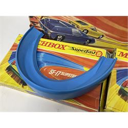 Matchbox Superfast Race Set with boxed Slipstream Curves and Superboosters; and quantity of playworn and unboxed die-cast models