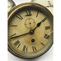 20th century 'Smiths Astral' ships bulk head type clock and two other 20th century bulk head clocks for spares/parts