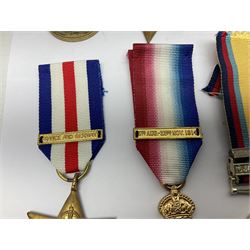 Twelve copy medals including for Operational Service, Gulf Medal, South Atlantic Medal, Iraq Medal, General Service Medal, Air Crew Europe Star, RMS Carpathia etc; all with ribbons (12)
