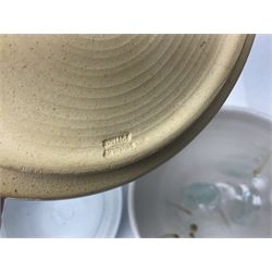 Collection of studio pottery, including Punch set with eight cups, two Paul Murray jugs, dishes, etc 