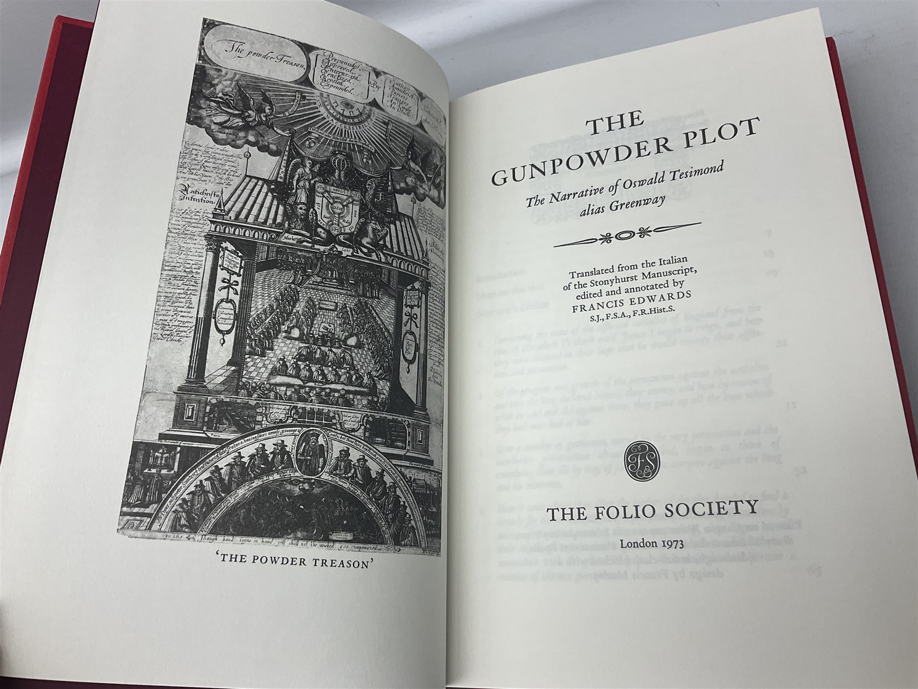 Folio Society; eighteen volumes, to include The Cathedrals of England, Redcoats and Rebels, The Gunpowder Plot, Civilisation, Benjamin Franklin 