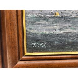Jack Rigg (British 1927-): Kirkcaldy Trawler off the Coast, oil on board signed 29cm x 39cm
