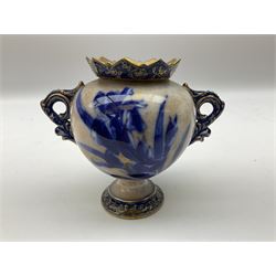 Clarice Cliff for Newport Pottery Delicia pattern bowl, D20cm, Victorian Wedgwood oval tea pot retailed by Goode & Co and in the Bamboo pattern and three other items
