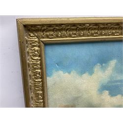 Richard Pearson (British 20th Century): Tattershall Castle Ferry on the Humber, oil on canvas signed with monogram dated 1971, 49cm x 88cm
